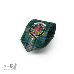 Scottish Kelly of Sleat Hunting Tartan Tie with Family Crest Tartan Plaid NeckTie Scottish Plaid Tartan Plaid - ScotsTee - scotstee.com