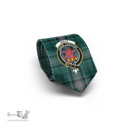 Scottish Kelly of Sleat Hunting Tartan Tie with Family Crest Tartan Plaid NeckTie Scottish Plaid Tartan Plaid - ScotsTee - scotstee.com