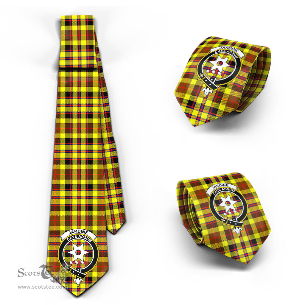 Scottish Jardine Modern Tartan Tie with Family Crest Tartan Plaid NeckTie Scottish Plaid Tartan Plaid - ScotsTee - scotstee.com
