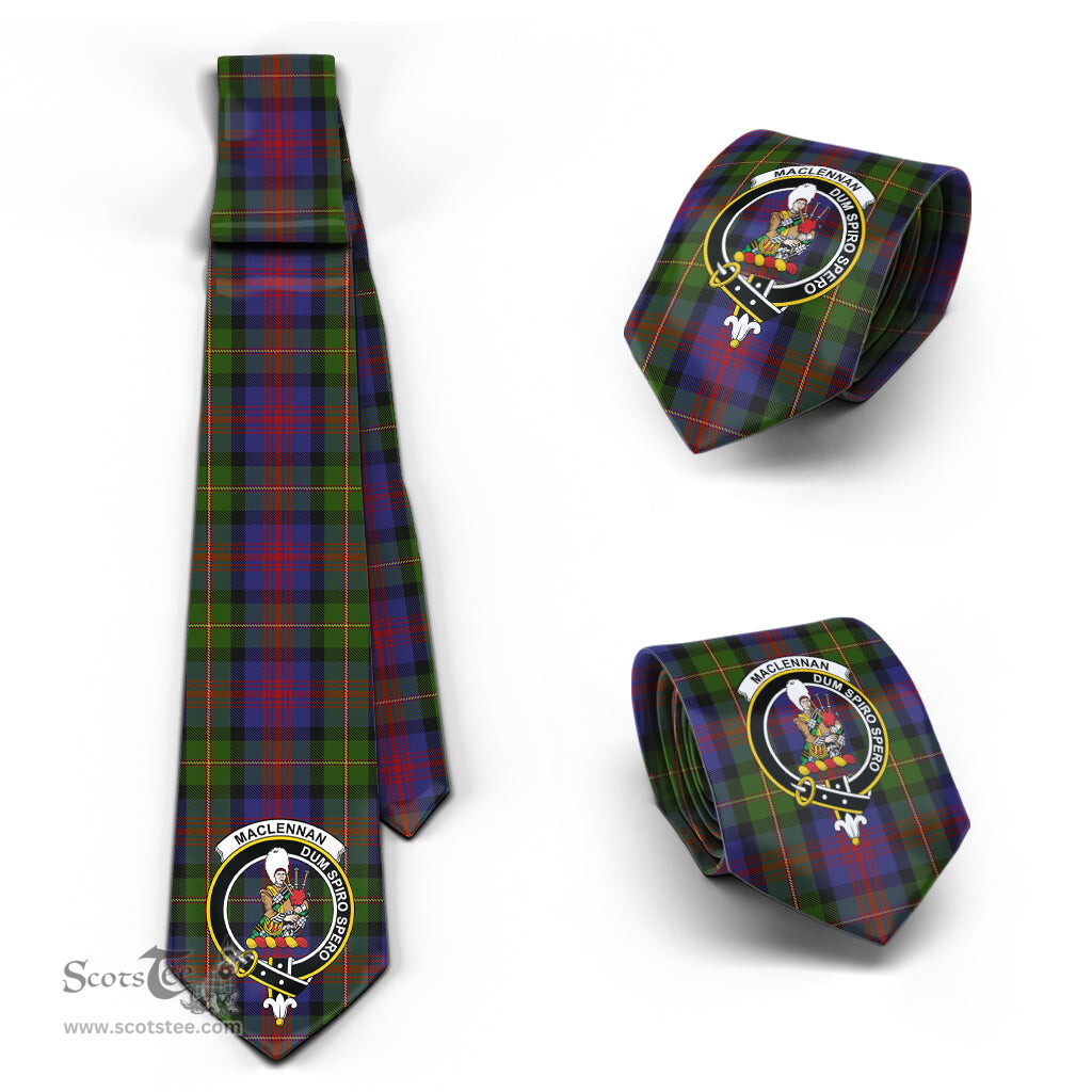 Scottish MacLennan Tartan Tie with Family Crest Tartan Plaid NeckTie Scottish Plaid Tartan Plaid - ScotsTee - scotstee.com