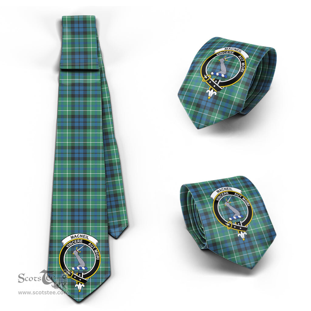 Scottish MacNeil of Colonsay Ancient Tartan Tie with Family Crest Tartan Plaid NeckTie Scottish Plaid Tartan Plaid - ScotsTee - scotstee.com