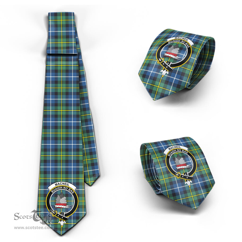 Scottish MacNeil of Barra Ancient Tartan Tie with Family Crest Tartan Plaid NeckTie Scottish Plaid Tartan Plaid - ScotsTee - scotstee.com