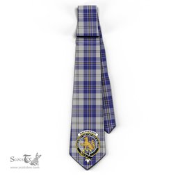 Scottish MacPherson Dress Blue Tartan Tie with Family Crest Tartan Plaid NeckTie Scottish Plaid Tartan Plaid - ScotsTee - scotstee.com