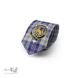 Scottish MacPherson Dress Blue Tartan Tie with Family Crest Tartan Plaid NeckTie Scottish Plaid Tartan Plaid - ScotsTee - scotstee.com