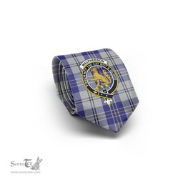 Scottish MacPherson Dress Blue Tartan Tie with Family Crest Tartan Plaid NeckTie Scottish Plaid Tartan Plaid - ScotsTee - scotstee.com