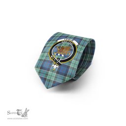 Scottish Leslie Hunting Ancient Tartan Tie with Family Crest Tartan Plaid NeckTie Scottish Plaid Tartan Plaid - ScotsTee - scotstee.com