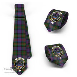 Scottish MacDonell of Glengarry Tartan Tie with Family Crest Tartan Plaid NeckTie Scottish Plaid Tartan Plaid - ScotsTee - scotstee.com