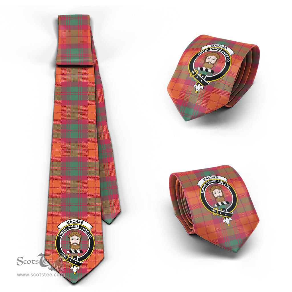 Scottish MacNab Ancient Tartan Tie with Family Crest Tartan Plaid NeckTie Scottish Plaid Tartan Plaid - ScotsTee - scotstee.com