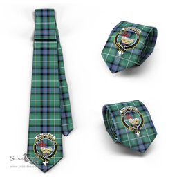 Scottish MacDonald of the Isles Hunting Ancient Tartan Tie with Family Crest Tartan Plaid NeckTie Scottish Plaid Tartan Plaid - ScotsTee - scotstee.com