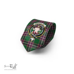 Scottish MacFarlane Hunting Tartan Tie with Family Crest Tartan Plaid NeckTie Scottish Plaid Tartan Plaid - ScotsTee - scotstee.com