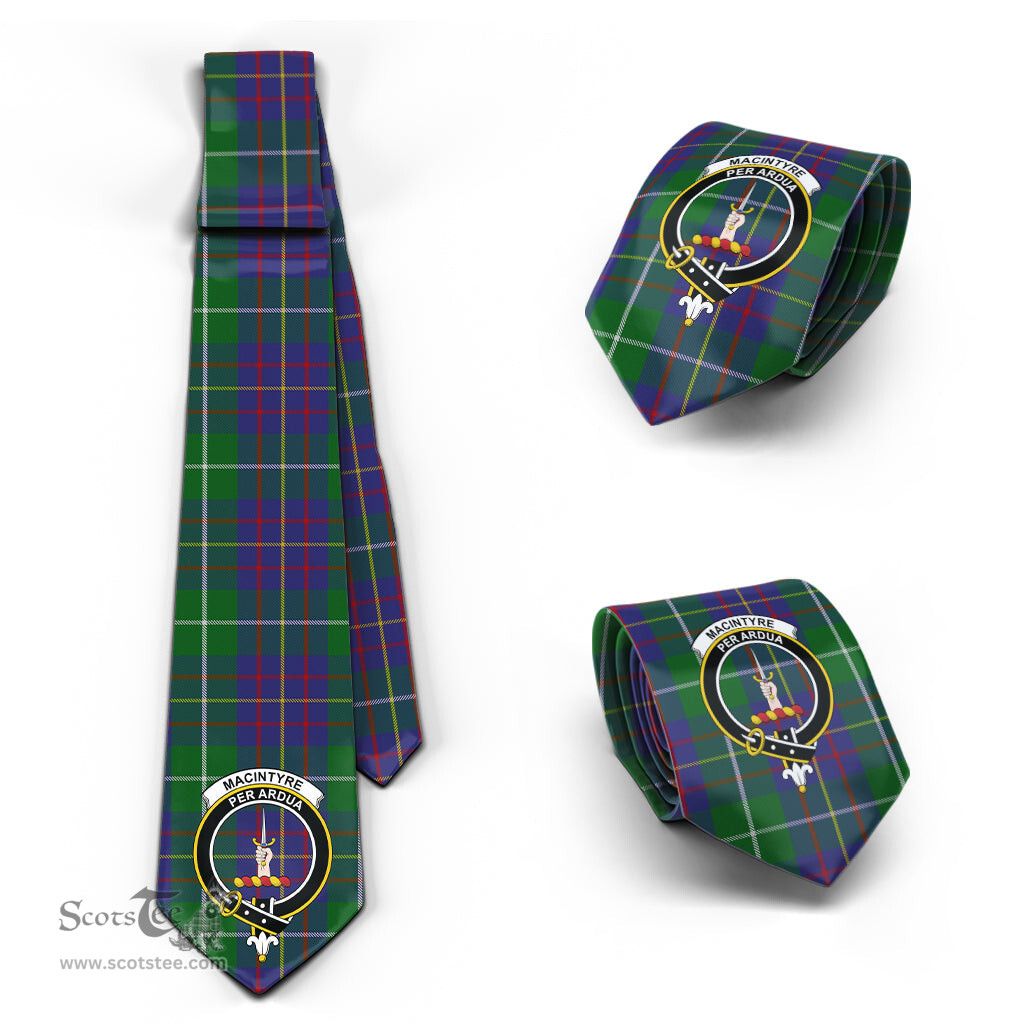 Scottish MacIntyre Inglis Tartan Tie with Family Crest Tartan Plaid NeckTie Scottish Plaid Tartan Plaid - ScotsTee - scotstee.com