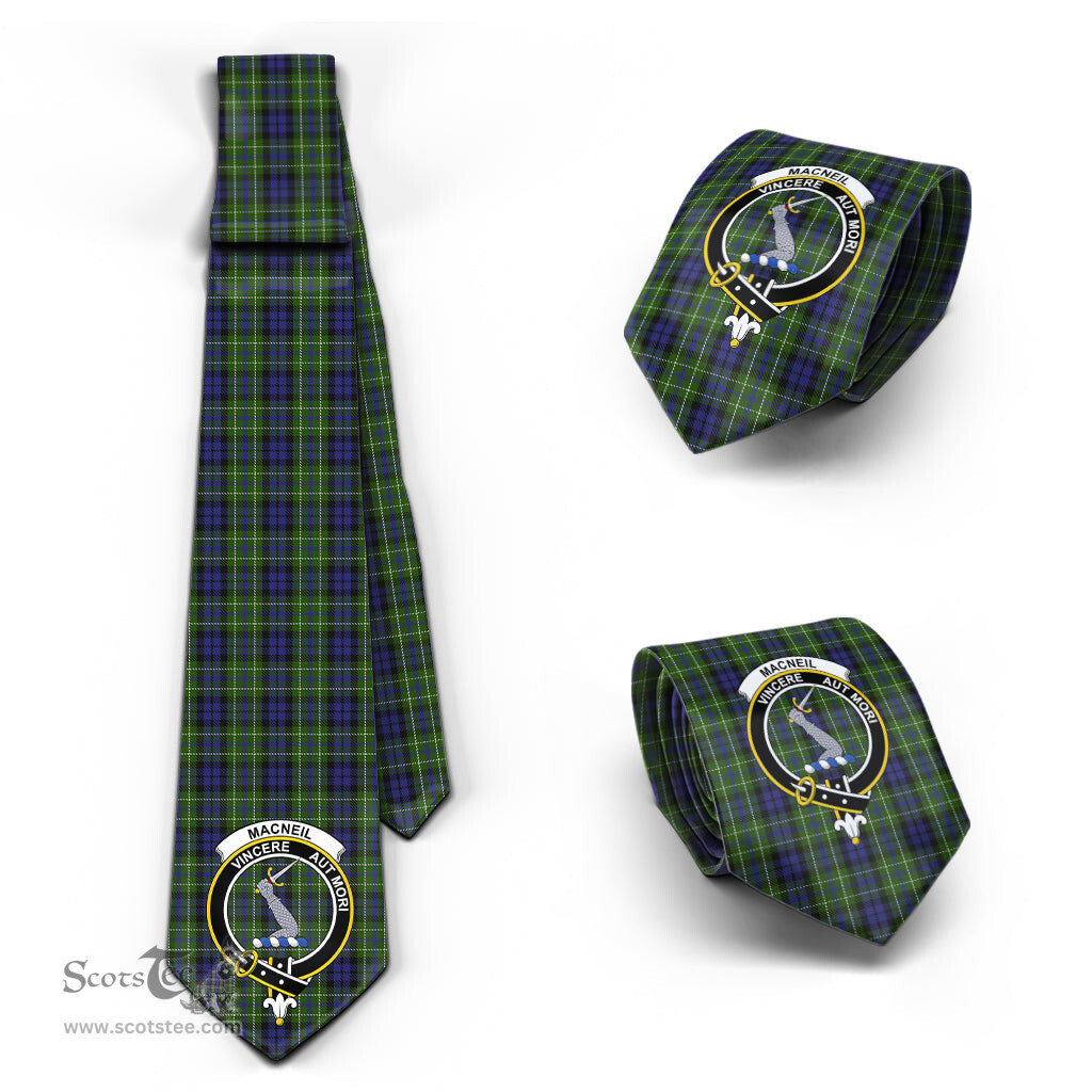 Scottish MacNeil of Colonsay Tartan Tie with Family Crest Tartan Plaid NeckTie Scottish Plaid Tartan Plaid - ScotsTee - scotstee.com