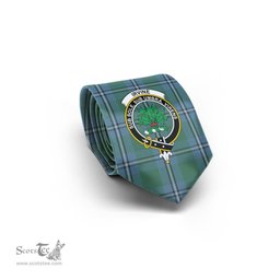 Scottish Irvine of Drum Tartan Tie with Family Crest Tartan Plaid NeckTie Scottish Plaid Tartan Plaid - ScotsTee - scotstee.com