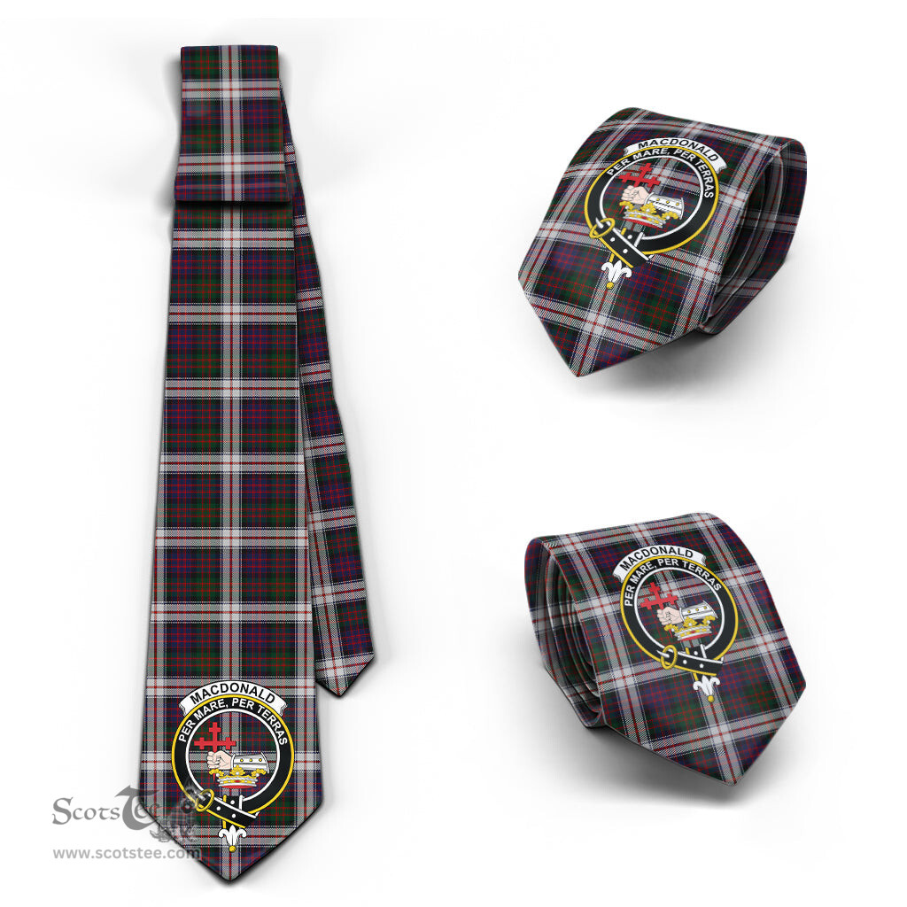 Scottish MacDonald Dress Tartan Tie with Family Crest Tartan Plaid NeckTie Scottish Plaid Tartan Plaid - ScotsTee - scotstee.com