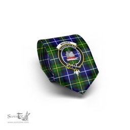 Scottish MacNeil of Barra Modern Tartan Tie with Family Crest Tartan Plaid NeckTie Scottish Plaid Tartan Plaid - ScotsTee - scotstee.com