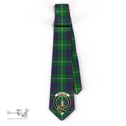 Scottish MacIntyre Hunting Tartan Tie with Family Crest Tartan Plaid NeckTie Scottish Plaid Tartan Plaid - ScotsTee - scotstee.com