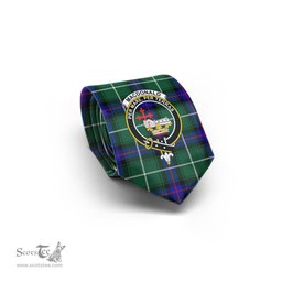 Scottish MacDonald of the Isles Hunting Modern Tartan Tie with Family Crest Tartan Plaid NeckTie Scottish Plaid Tartan Plaid - ScotsTee - scotstee.com