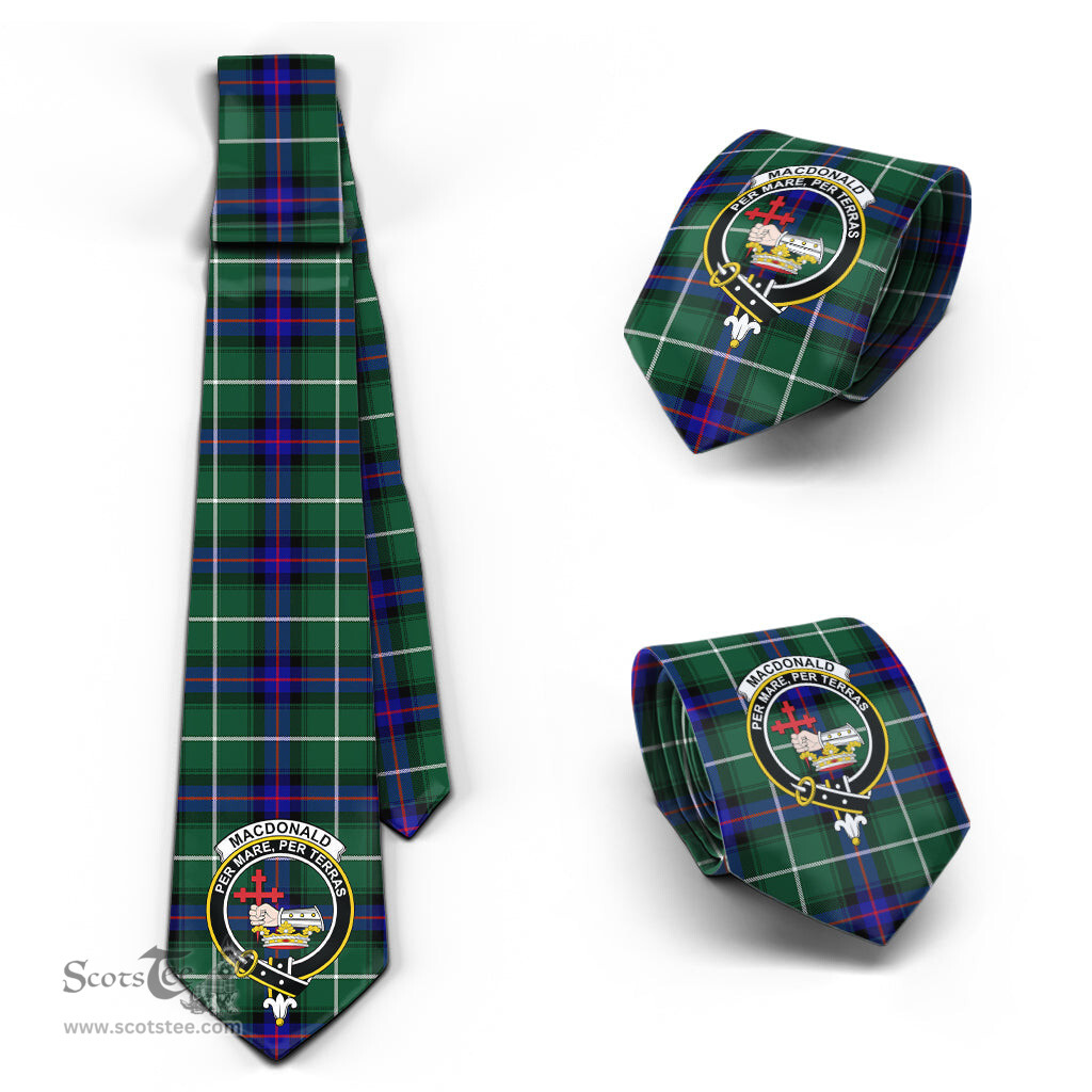 Scottish MacDonald of the Isles Hunting Modern Tartan Tie with Family Crest Tartan Plaid NeckTie Scottish Plaid Tartan Plaid - ScotsTee - scotstee.com