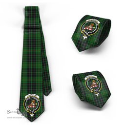 Scottish MacAulay Hunting Tartan Tie with Family Crest Tartan Plaid NeckTie Scottish Plaid Tartan Plaid - ScotsTee - scotstee.com