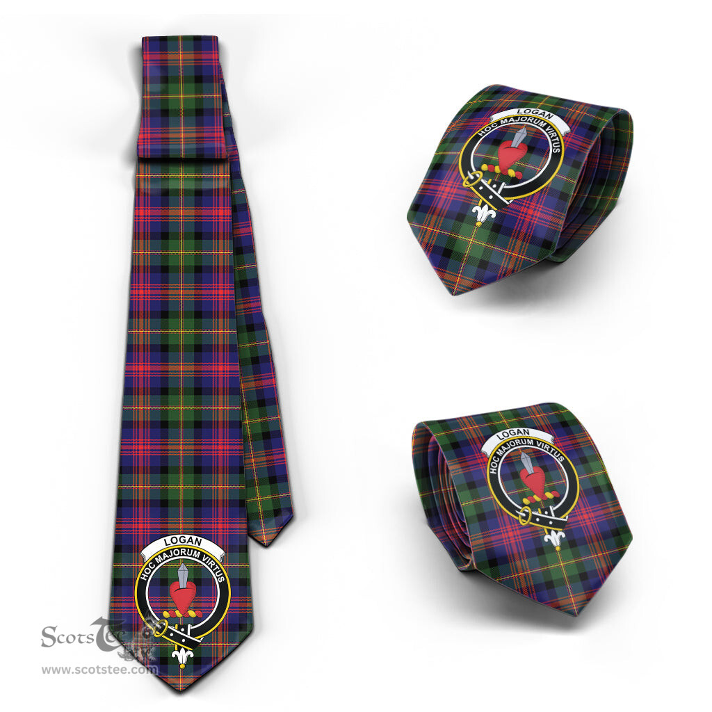 Scottish Logan Modern Tartan Tie with Family Crest Tartan Plaid NeckTie Scottish Plaid Tartan Plaid - ScotsTee - scotstee.com