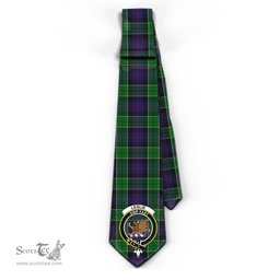 Scottish Leslie Hunting Tartan Tie with Family Crest Tartan Plaid NeckTie Scottish Plaid Tartan Plaid - ScotsTee - scotstee.com