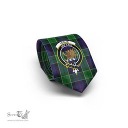 Scottish Leslie Hunting Tartan Tie with Family Crest Tartan Plaid NeckTie Scottish Plaid Tartan Plaid - ScotsTee - scotstee.com