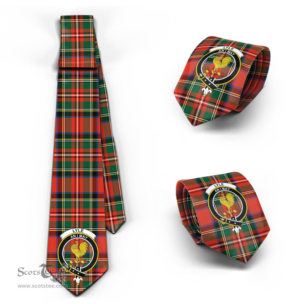Scottish Lyle Tartan Tie with Family Crest Tartan Plaid NeckTie Scottish Plaid Tartan Plaid - ScotsTee - scotstee.com