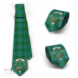 Scottish Irvine of Bonshaw Tartan Tie with Family Crest Tartan Plaid NeckTie Scottish Plaid Tartan Plaid - ScotsTee - scotstee.com