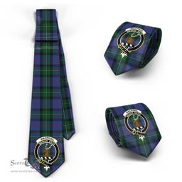 Scottish MacPhail Hunting Tartan Tie with Family Crest Tartan Plaid NeckTie Scottish Plaid Tartan Plaid - ScotsTee - scotstee.com