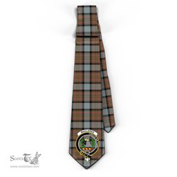 Scottish MacLaren Weathered Tartan Tie with Family Crest Tartan Plaid NeckTie Scottish Plaid Tartan Plaid - ScotsTee - scotstee.com