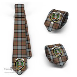 Scottish MacLaren Weathered Tartan Tie with Family Crest Tartan Plaid NeckTie Scottish Plaid Tartan Plaid - ScotsTee - scotstee.com