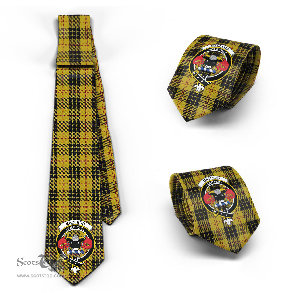 Scottish MacLeod Tartan Tie with Family Crest Tartan Plaid NeckTie Scottish Plaid Tartan Plaid - ScotsTee - scotstee.com
