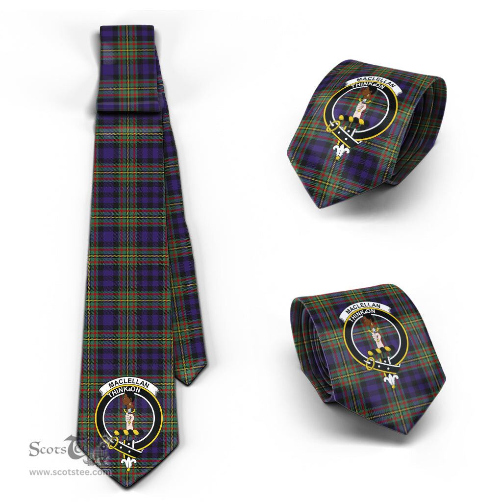 Scottish MacLellan Tartan Tie with Family Crest Tartan Plaid NeckTie Scottish Plaid Tartan Plaid - ScotsTee - scotstee.com
