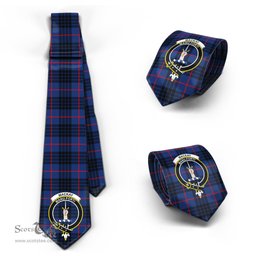 Scottish MacKay Blue Modern Tartan Tie with Family Crest Tartan Plaid NeckTie Scottish Plaid Tartan Plaid - ScotsTee - scotstee.com