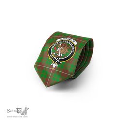 Scottish MacKinnon Hunting Modern Tartan Tie with Family Crest Tartan Plaid NeckTie Scottish Plaid Tartan Plaid - ScotsTee - scotstee.com