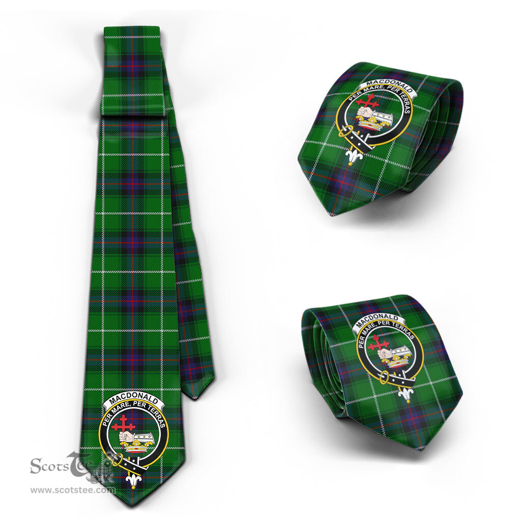 Scottish MacDonald of The Isles Tartan Tie with Family Crest Tartan Plaid NeckTie Scottish Plaid Tartan Plaid - ScotsTee - scotstee.com