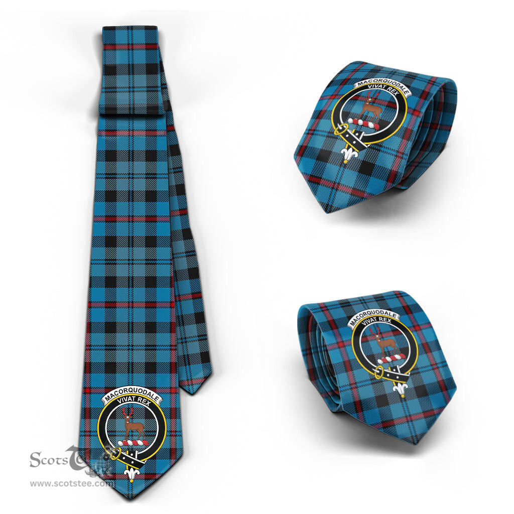 Scottish MacCorquodale Tartan Tie with Family Crest Tartan Plaid NeckTie Scottish Plaid Tartan Plaid - ScotsTee - scotstee.com