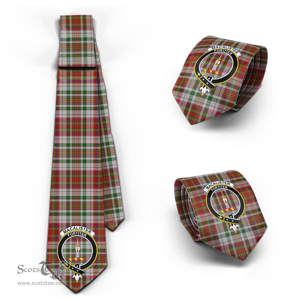 Scottish MacAlister Dress Tartan Tie with Family Crest Tartan Plaid NeckTie Scottish Plaid Tartan Plaid - ScotsTee - scotstee.com