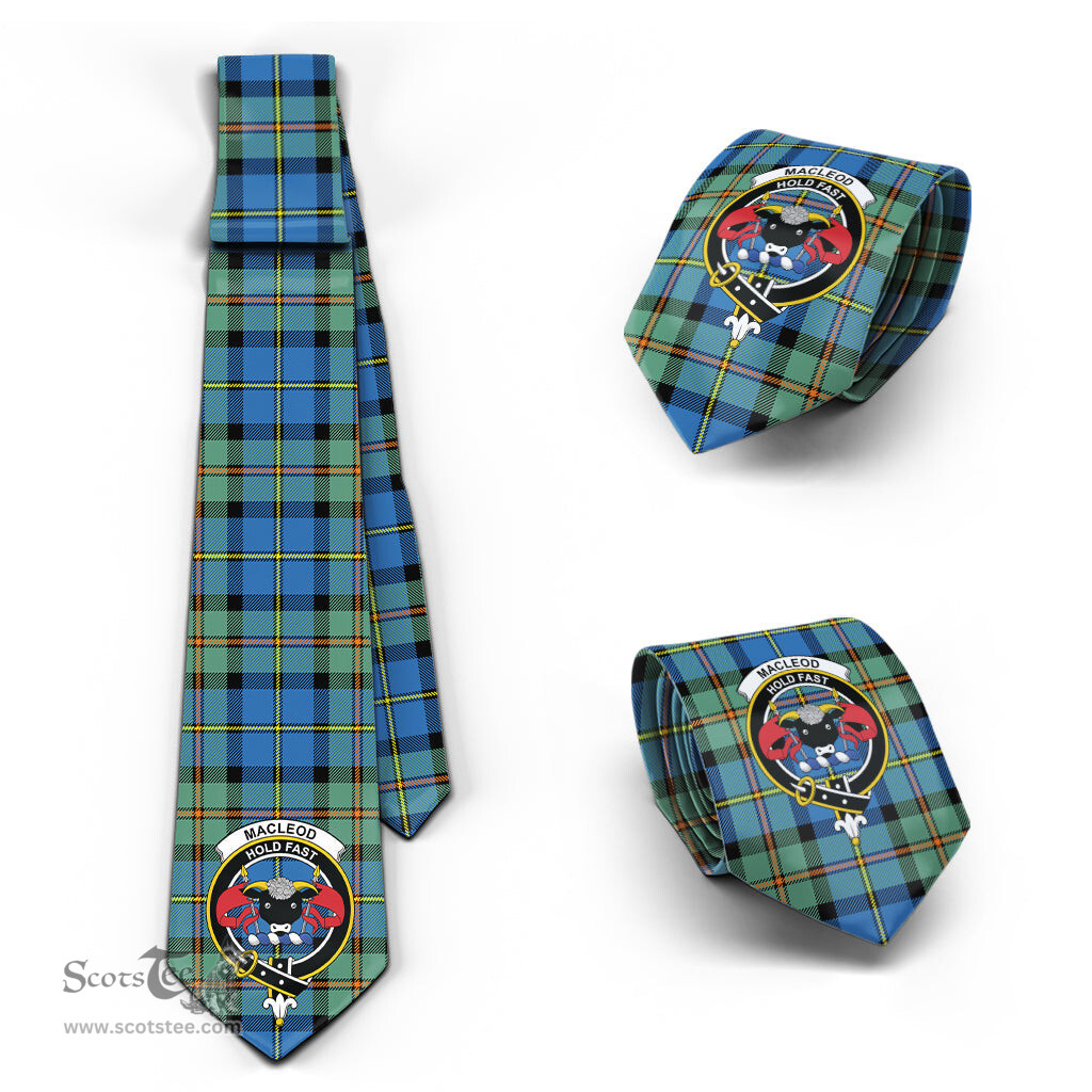Scottish MacLeod of Harris Ancient Tartan Tie with Family Crest Tartan Plaid NeckTie Scottish Plaid Tartan Plaid - ScotsTee - scotstee.com