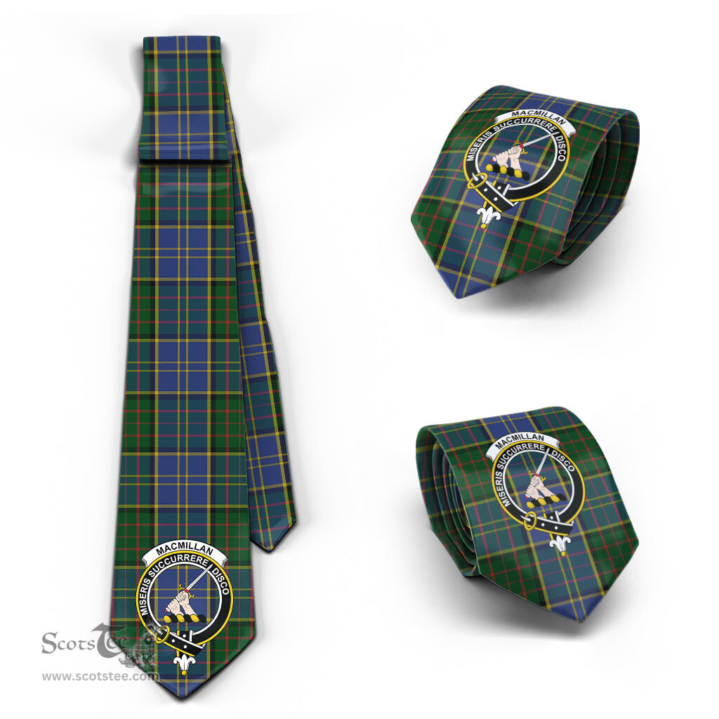 Scottish MacMillan Hunting Tartan Tie with Family Crest Tartan Plaid NeckTie Scottish Plaid Tartan Plaid - ScotsTee - scotstee.com