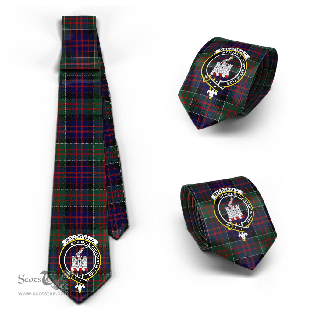 Scottish MacDonald of Clan Ranald Tartan Tie with Family Crest Tartan Plaid NeckTie Scottish Plaid Tartan Plaid - ScotsTee - scotstee.com