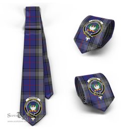 Scottish Kinnaird Tartan Tie with Family Crest Tartan Plaid NeckTie Scottish Plaid Tartan Plaid - ScotsTee - scotstee.com