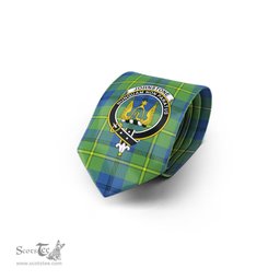 Scottish Johnstone-Johnston Ancient Tartan Tie with Family Crest Tartan Plaid NeckTie Scottish Plaid Tartan Plaid - ScotsTee - scotstee.com