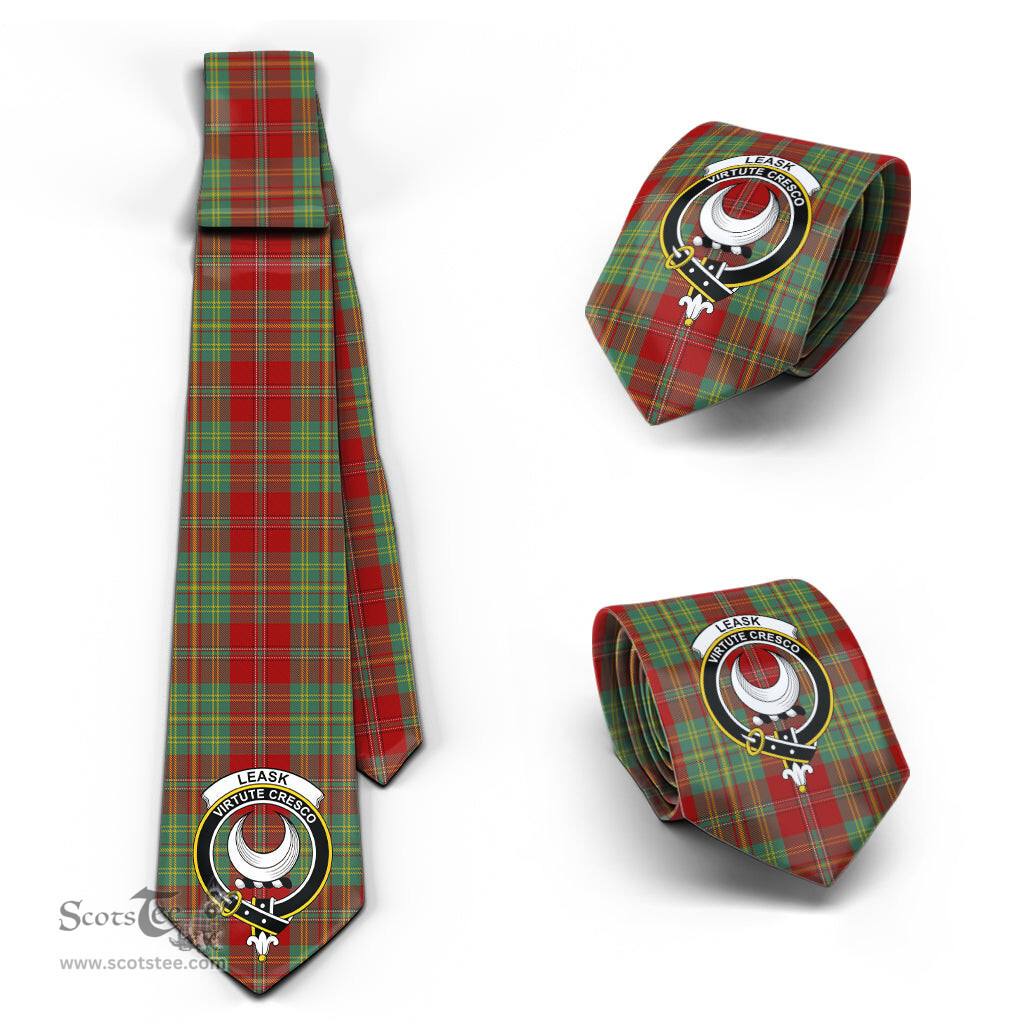 Scottish Leask Tartan Tie with Family Crest Tartan Plaid NeckTie Scottish Plaid Tartan Plaid - ScotsTee - scotstee.com