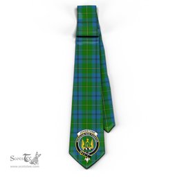 Scottish Johnstone-Johnston Tartan Tie with Family Crest Tartan Plaid NeckTie Scottish Plaid Tartan Plaid - ScotsTee - scotstee.com