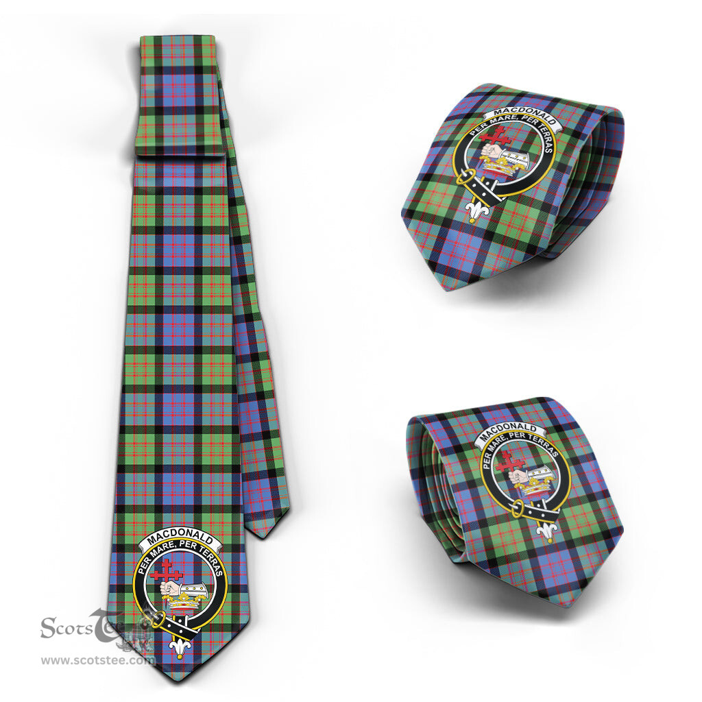 Scottish MacDonald Ancient Tartan Tie with Family Crest Tartan Plaid NeckTie Scottish Plaid Tartan Plaid - ScotsTee - scotstee.com