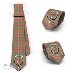 Scottish MacKinnon Ancient Tartan Tie with Family Crest Tartan Plaid NeckTie Scottish Plaid Tartan Plaid - ScotsTee - scotstee.com