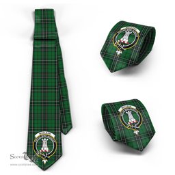 Scottish MacLean of Duart Hunting Tartan Tie with Family Crest Tartan Plaid NeckTie Scottish Plaid Tartan Plaid - ScotsTee - scotstee.com