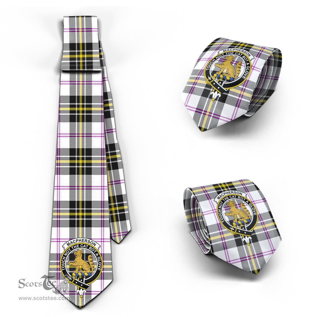 Scottish MacPherson Dress Modern Tartan Tie with Family Crest Tartan Plaid NeckTie Scottish Plaid Tartan Plaid - ScotsTee - scotstee.com
