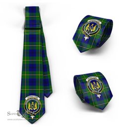 Scottish Johnstone-Johnston Modern Tartan Tie with Family Crest Tartan Plaid NeckTie Scottish Plaid Tartan Plaid - ScotsTee - scotstee.com